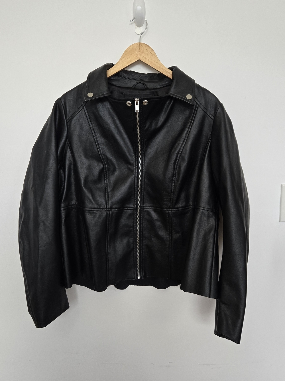 torrid Black Faux Leather Zip-Front Jacket